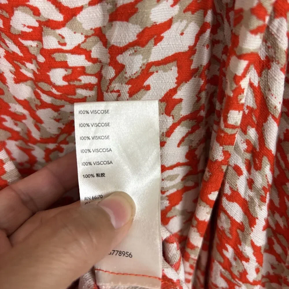 Free People French Quarter Wrap Mini Dress Womens Size S Orange Leopard
